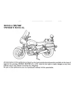 Предварительный просмотр 5 страницы Honda CBX750P Owner'S Manual