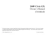 Preview for 1 page of Honda Civic GX 2009 Owner'S Manual