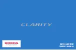 Preview for 1 page of Honda Clarity 2017 Electric Owner'S Manual