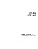 Preview for 1 page of Honda CRF250X Owner'S Manual & Competition Handbook