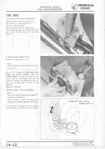 Предварительный просмотр 190 страницы Honda CX500 1978 Shop Manual