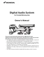 Предварительный просмотр 1 страницы Honda Digital Audio System for Honda Motorcycle Owner'S Manual