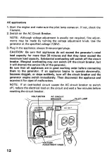 Preview for 14 page of Honda EM1600X Owner'S Manual