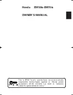 Предварительный просмотр 2 страницы Honda EM50is Owner'S Manual