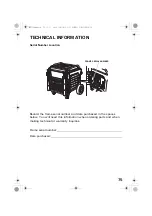 Предварительный просмотр 78 страницы Honda EU70is Owner'S Manual