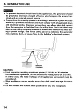 Предварительный просмотр 16 страницы Honda EX2200 Owner'S Manual