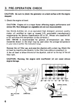 Preview for 8 page of Honda EX800 Owner'S Manual