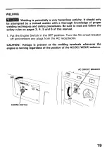 Preview for 21 page of Honda EXW171S Owner'S Manual