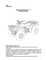 Honda Fourtrax 300 4x4 Owner'S Manual preview