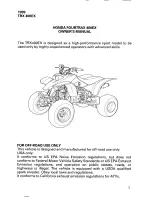 Honda Fourtrax 400EX 1999 Owner'S Manual preview