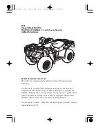 Предварительный просмотр 1 страницы Honda FOURTRAX FOREMAN 4X4 TRX500FM 2009 Owner'S Manual