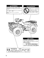 Preview for 12 page of Honda Fourtrax Foreman TRX400FW 1997 Owner'S Manual