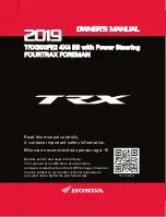 Honda FourTrax Foreman TRX500FE2 2019 Owner'S Manual preview