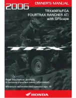 Предварительный просмотр 1 страницы Honda FOURTRAX RANCHER AT 2006 TRX400FA Owner'S Manual