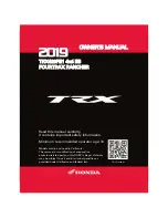 Honda FourTrax Rancher TRX420FE1 2019 Owner'S Manual предпросмотр