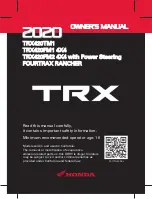 Предварительный просмотр 1 страницы Honda FourTrax Rancher TRX420FM1 2020 Owner'S Manual