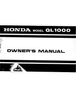 Honda GL1000 Owner'S Manual preview