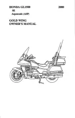 Предварительный просмотр 3 страницы Honda GoldWing GL1500 2000 Owner'S Manual