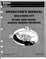 Preview for 1 page of Honda H1000 Series Operator'S Manual