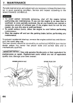 Preview for 46 page of Honda H4013 Owner'S Manual