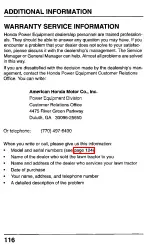 Preview for 118 page of Honda HA4118H38A Owner'S Manual