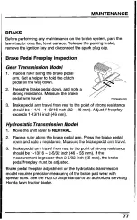 Preview for 79 page of Honda Harmony H2013HDA Owner'S Manual