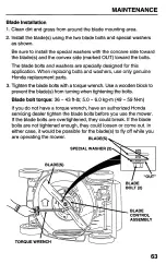 Предварительный просмотр 65 страницы Honda Harmony HRB215HXA Owner'S Manual