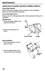 Предварительный просмотр 66 страницы Honda Harmony HRB215HXA Owner'S Manual