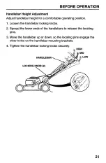 Preview for 23 page of Honda Harmony HRB215PDA Owner'S Manual