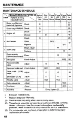 Preview for 46 page of Honda Harmony HRB215PDA Owner'S Manual