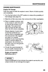 Preview for 47 page of Honda Harmony HRB215PDA Owner'S Manual