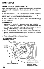 Preview for 58 page of Honda Harmony HRB215PDA Owner'S Manual