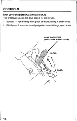 Preview for 16 page of Honda Harmony HRB215PXA Owner'S Manual