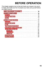 Preview for 17 page of Honda Harmony HRB215SDA Owner'S Manual