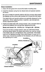 Preview for 59 page of Honda Harmony HRB215SDA Owner'S Manual