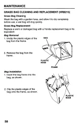 Preview for 60 page of Honda Harmony HRB215SDA Owner'S Manual