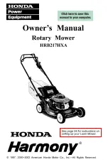 Preview for 1 page of Honda Harmony HRB217HXA Owner'S Manual