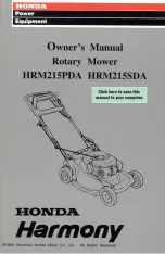 Preview for 1 page of Honda Harmony HRM215PDA Owner'S Manual