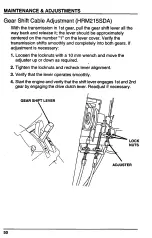 Preview for 55 page of Honda Harmony HRM215PDA Owner'S Manual