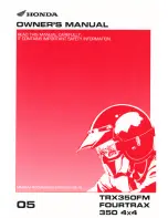 Honda honda rancher 350 2005 Owner'S Manual preview