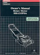 Предварительный просмотр 1 страницы Honda HRA215PDA Owner'S Manual