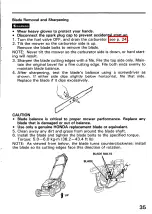 Preview for 35 page of Honda HRA216 Owner'S Manual