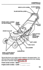 Preview for 15 page of Honda HRC215SXA Owner'S Manual