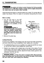 Предварительный просмотр 38 страницы Honda HRC216 Owner'S Manual