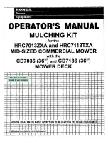 Preview for 1 page of Honda HRC7013ZXA Operator'S Manual