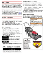 Preview for 2 page of Honda HRN216PKA Owner'S Manual