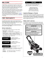 Preview for 2 page of Honda HRR216K9VYA Owner'S Manual