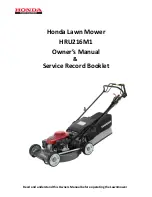 Honda HRU216M1 Owner'S Manual & Service Record Booklet preview