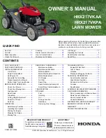 Preview for 1 page of Honda HRX217VKAA Owner'S Manual