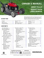 Honda HRX217VLAA Owner'S Manual preview